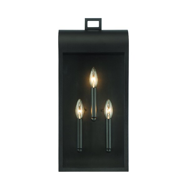 Eurofase Colonne Chic 1-Light Rectangular Outdoor 20" Wall Sconce, Satin Black/White Opal Glass 41968-017 - main